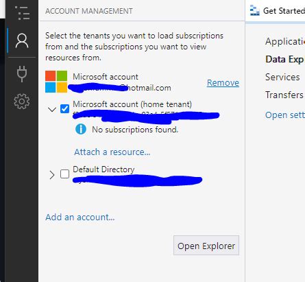 Azure Storage Explorer No Subscriptions Found