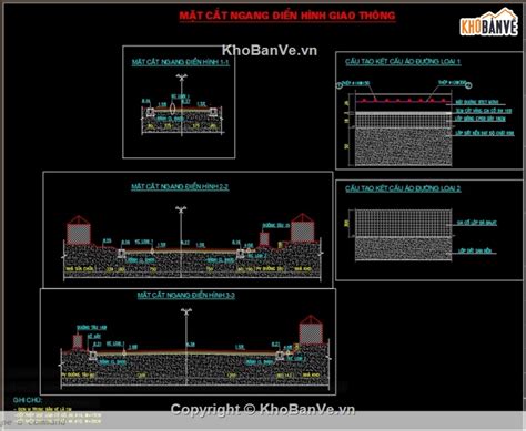 bản vẽ kết cấu đường