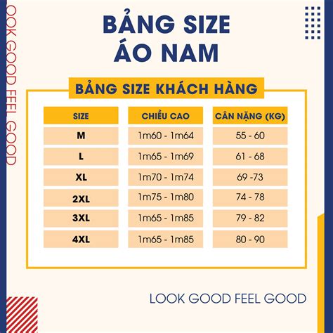 bảng size quần áo