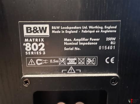 B&W Matrix 802 Series 80 Bowers & Wilkins Made in England Photo