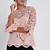 baby pink lace top long sleeve