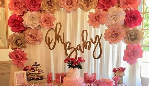 Baby Shower Cake Table Decor Pink Mesa De En Oro Rosa Y