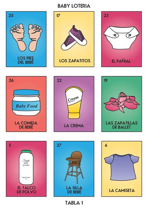 NEW La Loteria Bebe Baby Shower Bingo Spanish edition by VYNKED Bingo