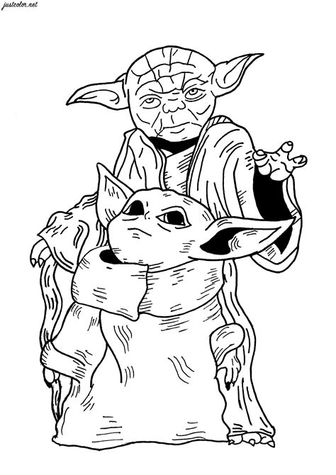 Baby Yoda Printable Coloring Pages
