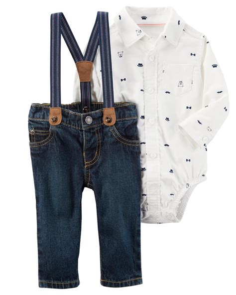 baby boy carters shirt suspenders pants set