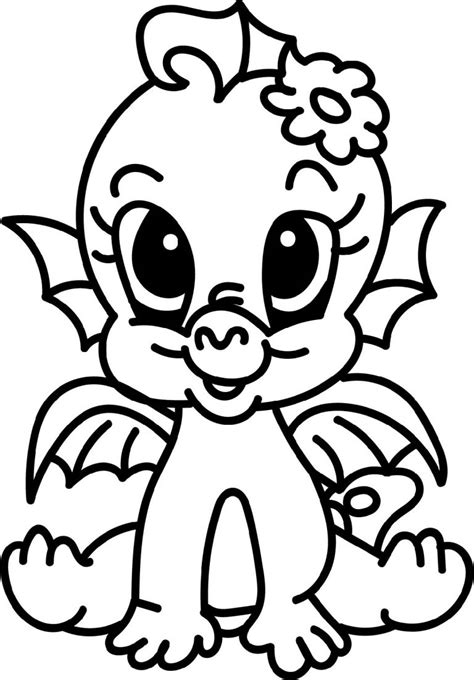 baby dragon to color