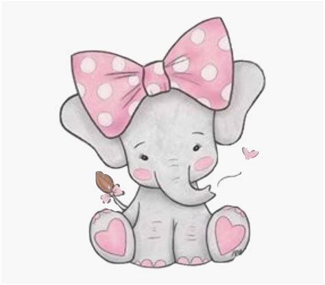 baby elephant pink and gray