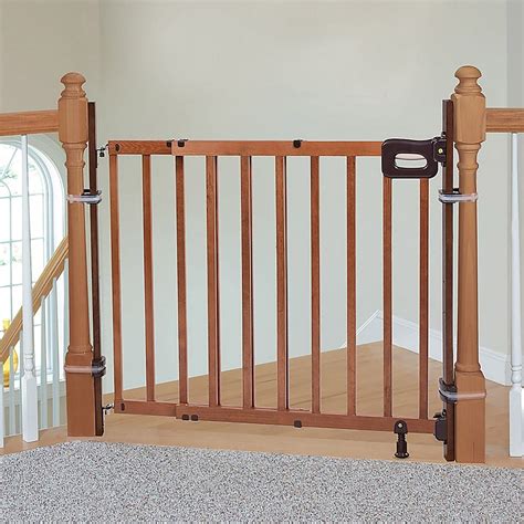baby gate for top of stairs with handrail
