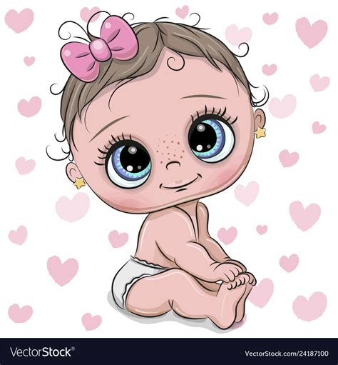 Premium Vector Cute baby girl cartoon