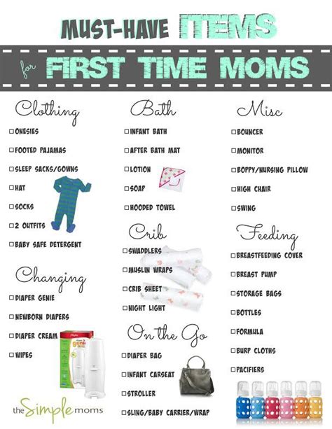 baby items needed for first time moms