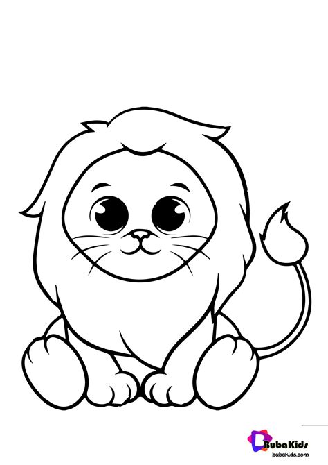 baby lion colouring in