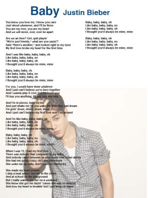 baby lyrics justin bieber english