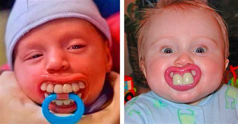 Baby Pacifiers Teeth Funny