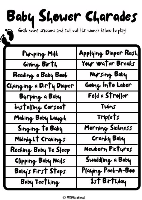 Baby Shower Charades Printable: Tips And Ideas For Your Party