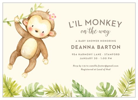 Baby Shower Invitations Monkey