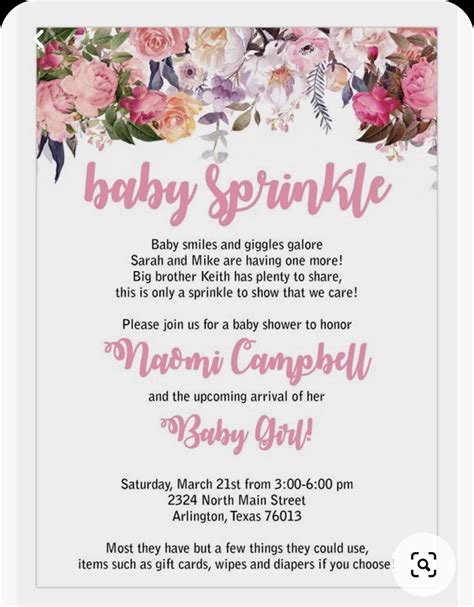 Baby Shower Invite Notes