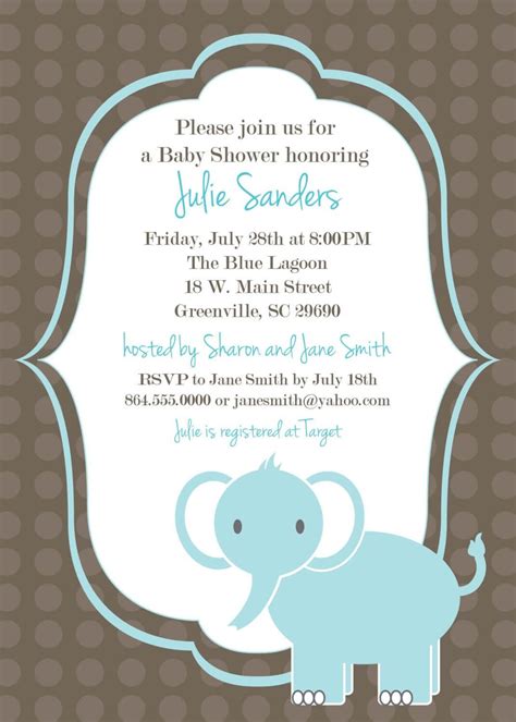 baby shower invite template word