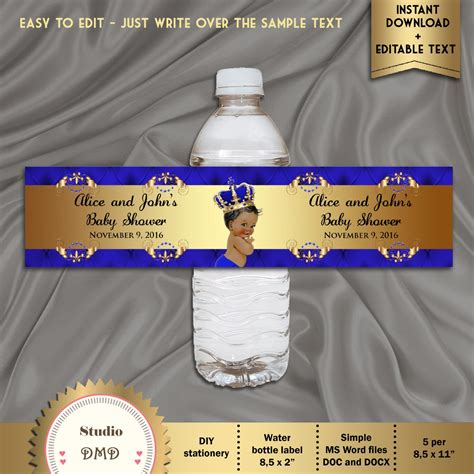 baby shower water bottle labels template