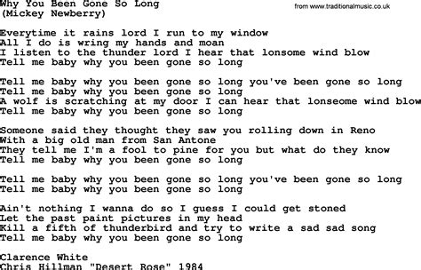 baby why you been gone so long lyrics