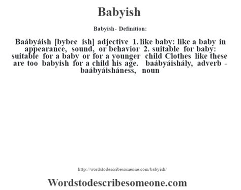 babyish meaning