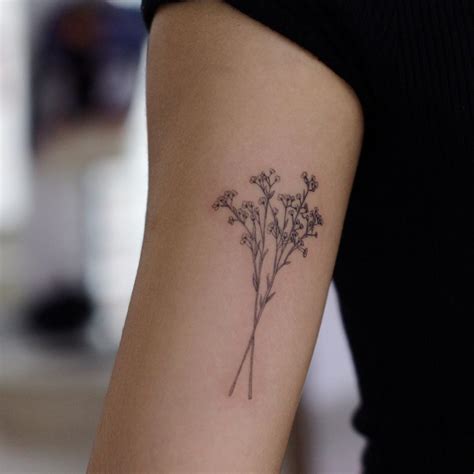 babys breath and lavender tattoo