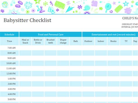 The Best Babysitter Checklist Printable Kaylee Blog