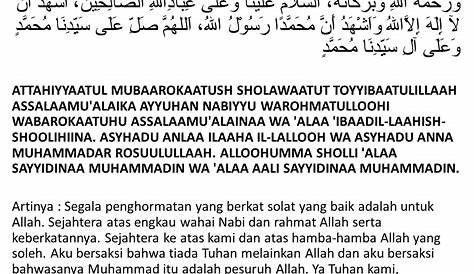 Bacaan Doa Tahiyat Awal dan Akhir (attahiyatul mubarakatus)