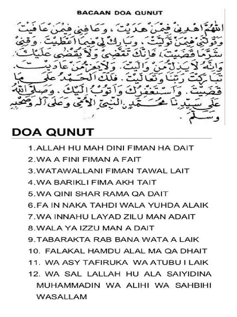 Doa Qunut (Bahasa Arab, Latin, dan Terjemahannya)
