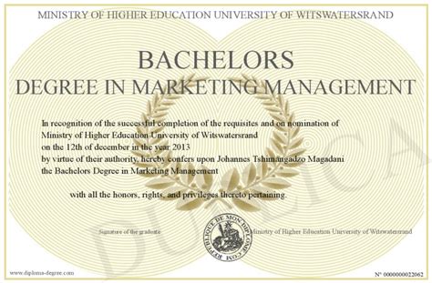 bachelor's degree in business marketing