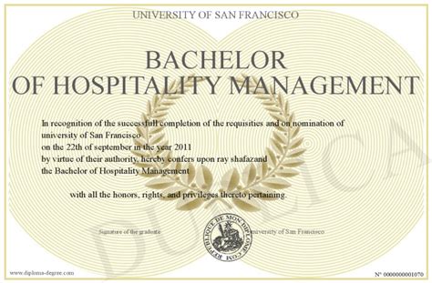 bachelor degree in hospitality management