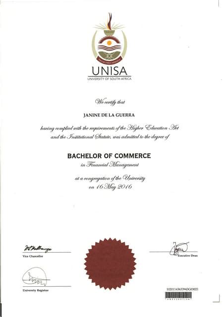 bachelor of administration unisa