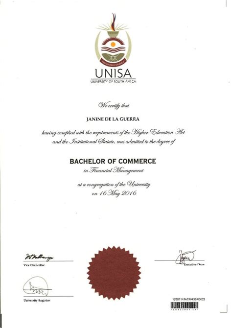 bachelor of commerce accounting unisa