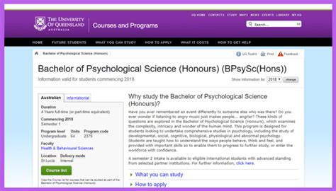 bachelor of psychological science uq