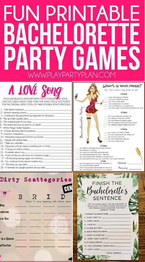 bachelorette games printable