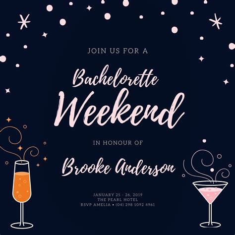 Bachelorette Invitations Canva