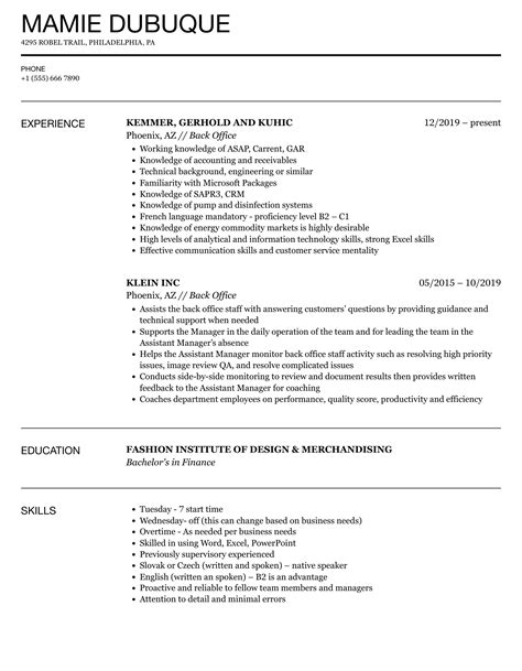 Assistant Manager Resume Examples to Stand