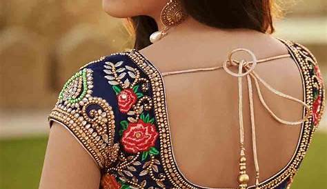 Back Side Hand Embroidery Designs For Blouse Back Neck BLOUSE BACK NECK DESIGN. , Tambour