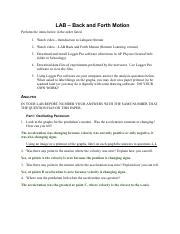 Back And Forth Lab Answers