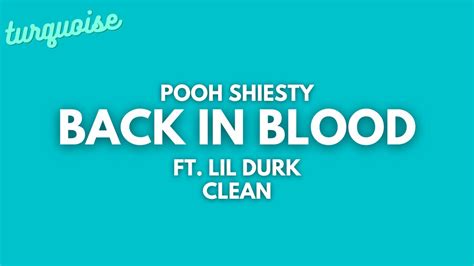 back in blood lyrics pooh shiesty clean