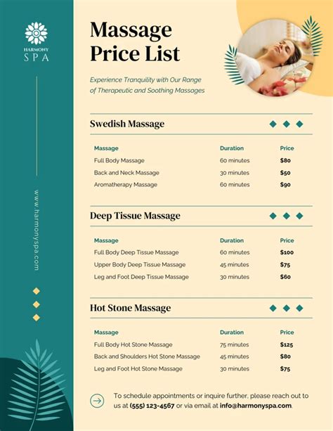 Back Massage Prices