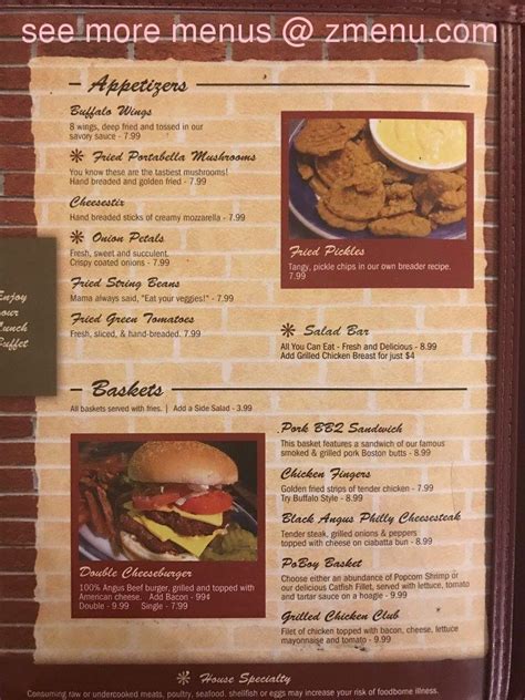 Back Porch Shellman Ga Menu