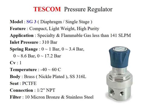 Back Pressure Regulator Tescom