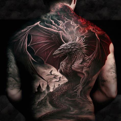 Back Tattoos Of Dragons