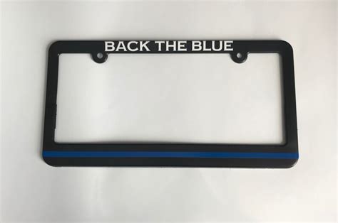 back the blue license plate frame