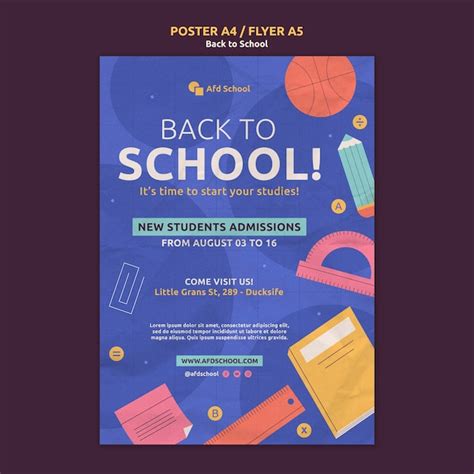 Vertical Back to School Poster 833445 Vector Art at Vecteezy