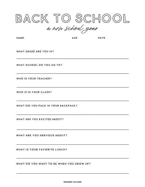 back to school questions for elementary students
