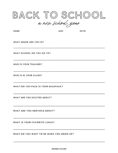 back to school questions for students