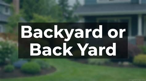 back yard or backyard correct spelling
