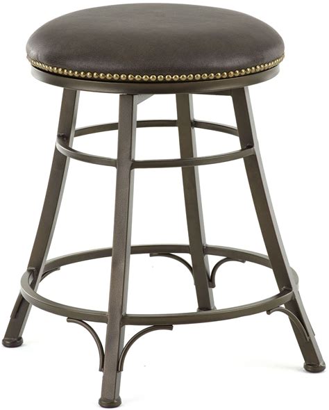 Backless Swivel Counter Stool Leather