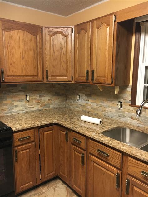 Review Of Backsplash Tile To Go With Oak Cabinets References